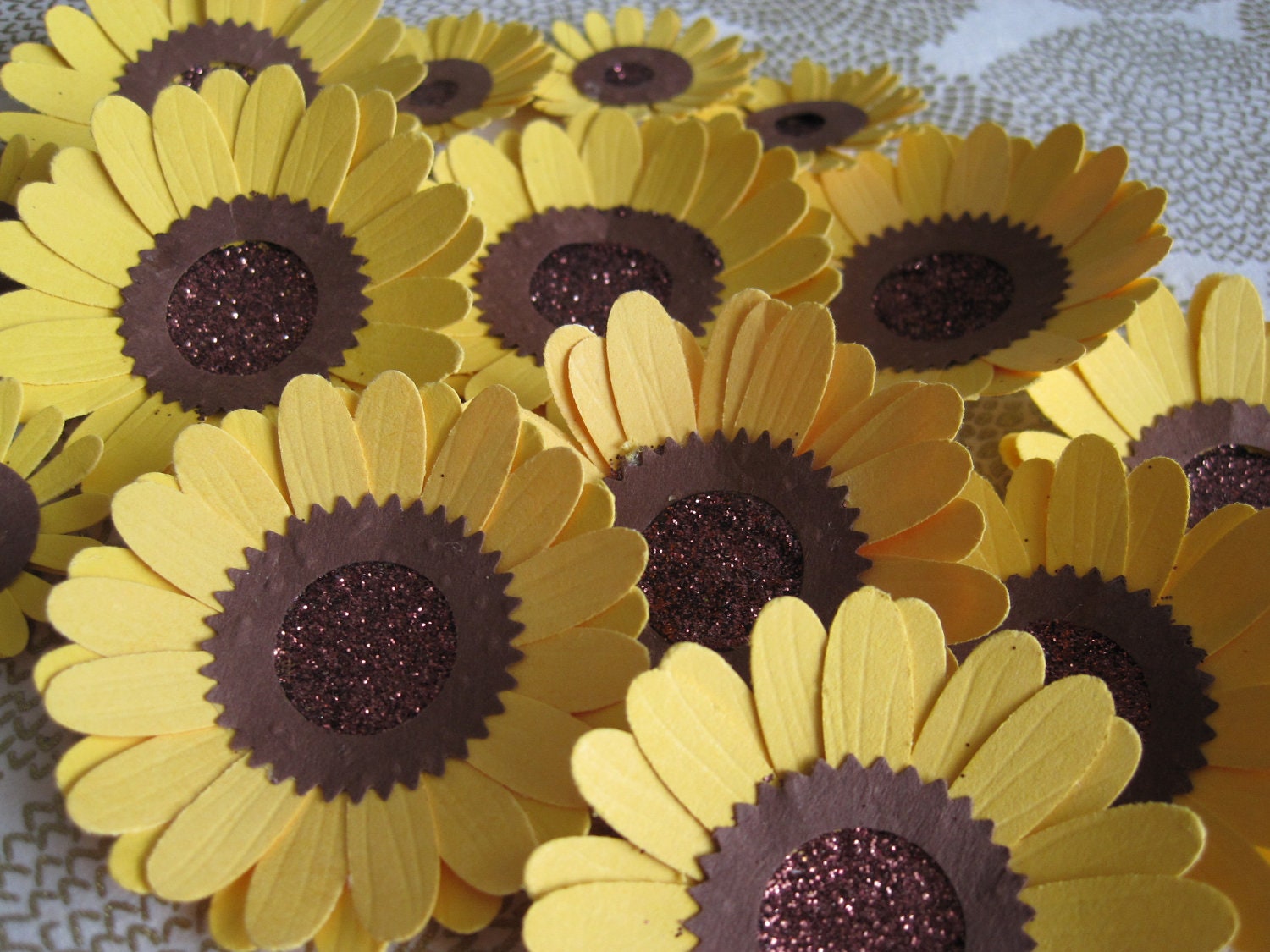 Handmade Sunny Sunflower Paper Flowers - Set of 15