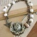 Romantic Shabby Chic Gray Rose Bracelet -sweet simple assembalge bracelet-