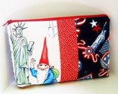 USA GNOME Medium Zipper Pouch Cosmetic Bag