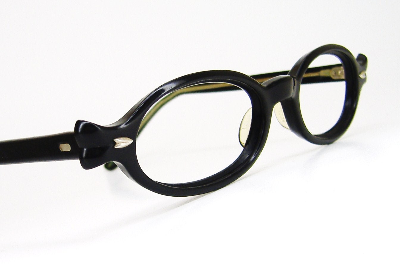 Vintage Black Cateye Eyeglasses Eyewear Frame Foremost