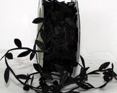 Black Ribbon Leaves - by the yard