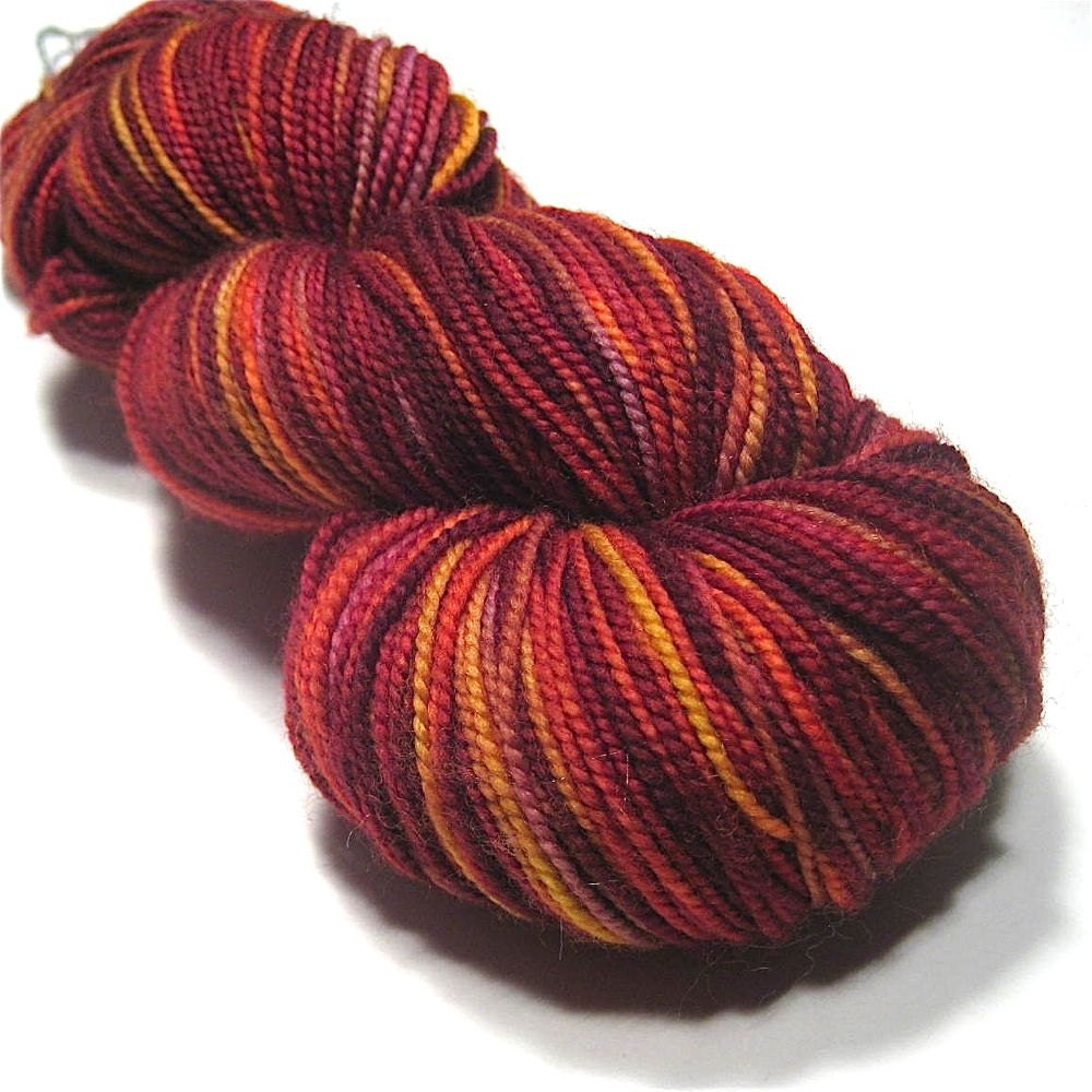 Sock yarn fingering weight hand dyed superwash merino & nylon, Summer Solstice
