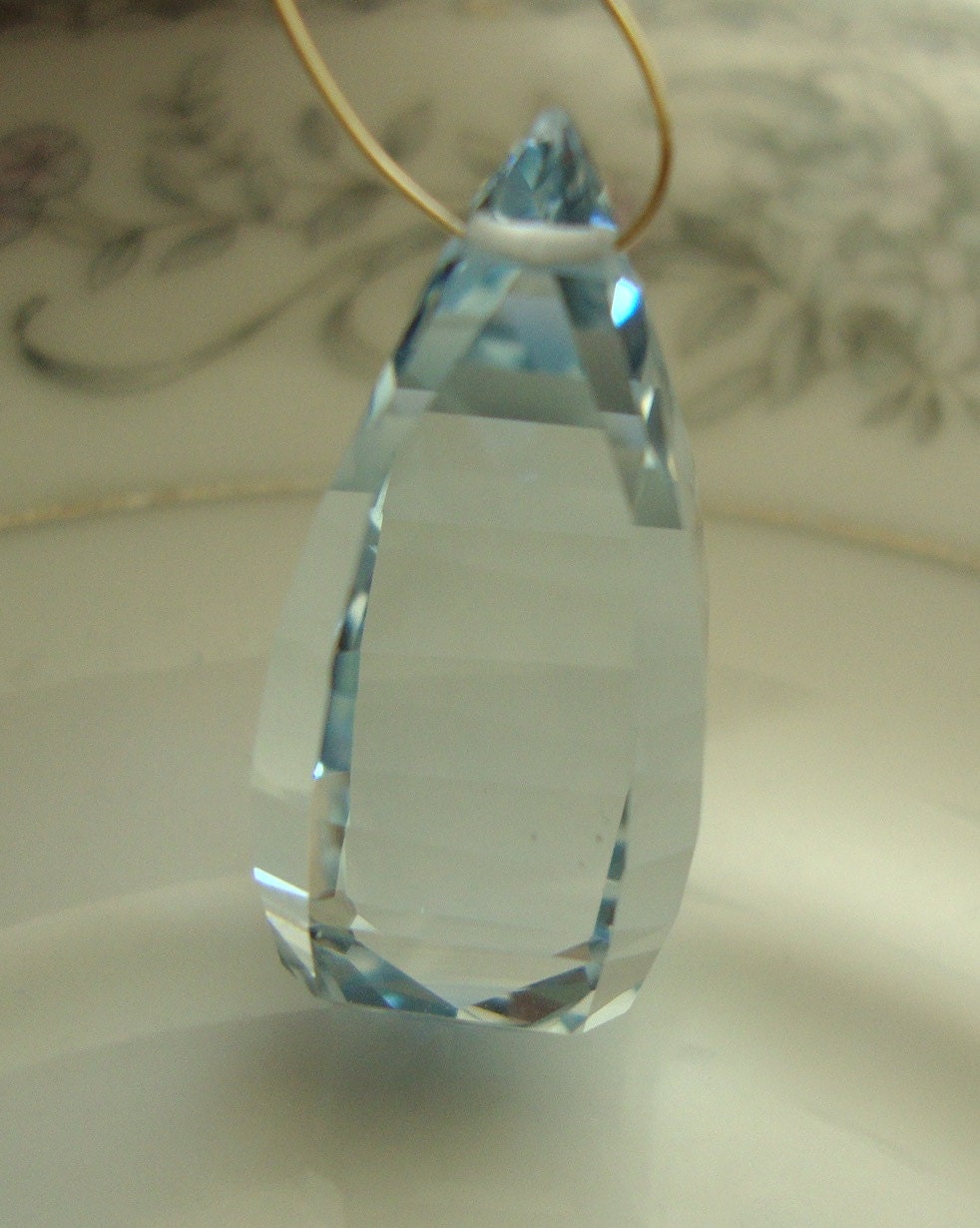 Beautiful Pale Blue African Quartz Briolettes in Fancy Step Cuts