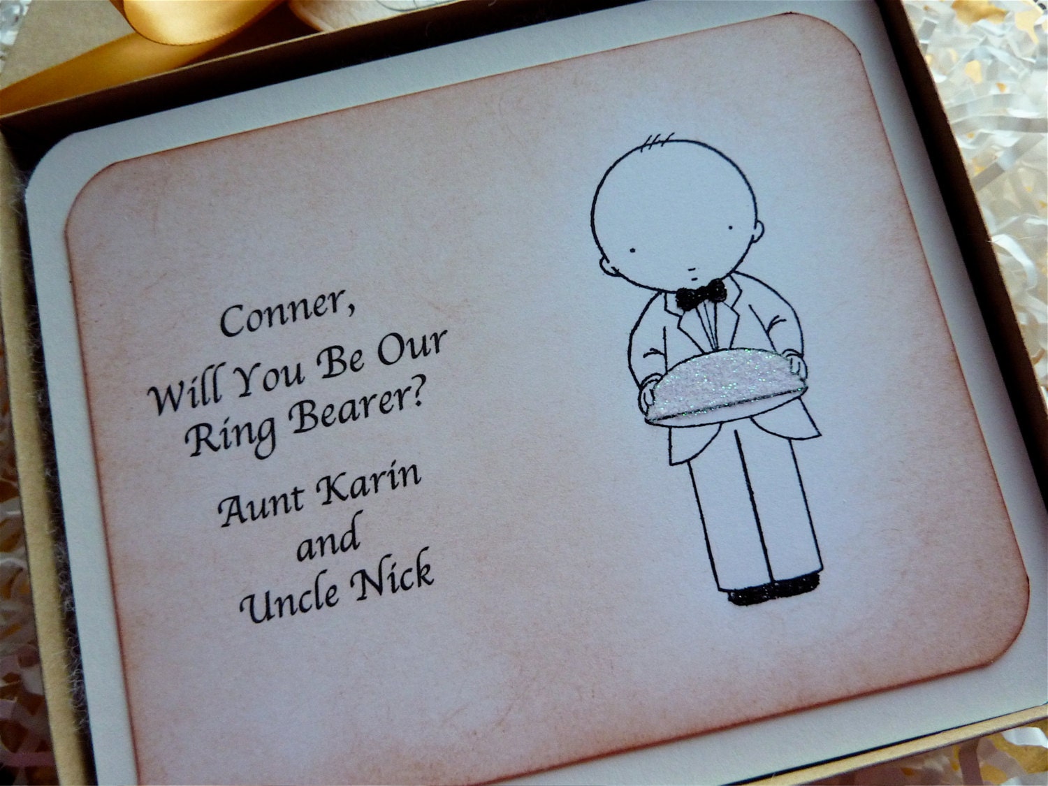 Will You Be Our Ring Bearer Boxed Personalized Vintage Style