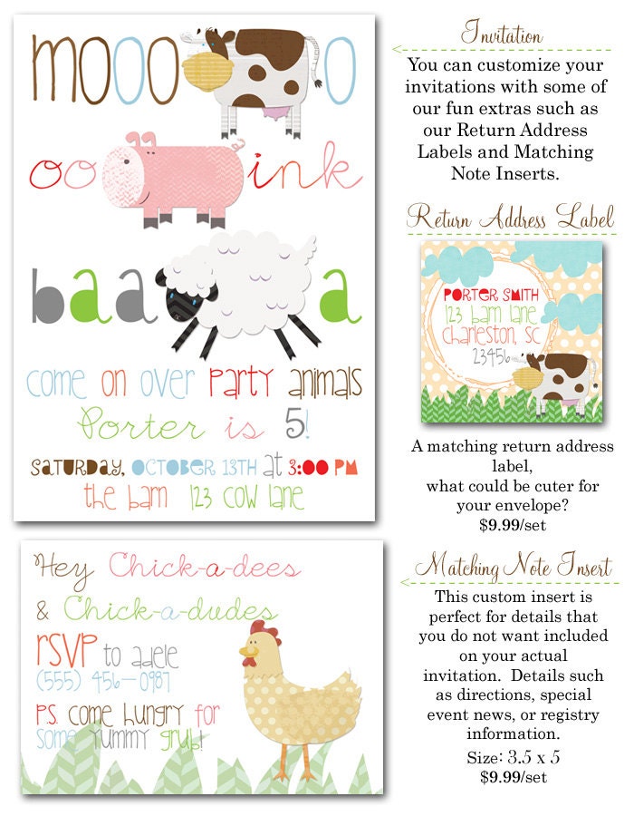 Farmer Boy Party Invite (20 printed 5x7)
