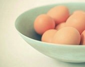 Eggs - Food photography, kitchen art, duck egg blue, grey, still life photograph 8x8 Print