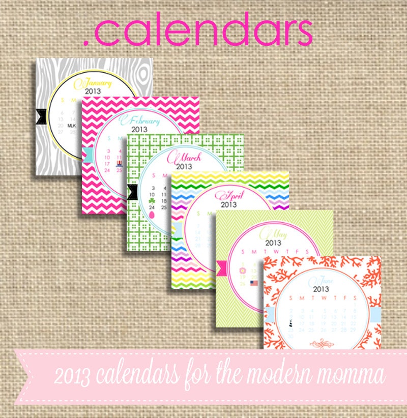 2013 Desk Calendar - Decorative Table Calendar - By A Blissful Nest - 40 PERCENT OFF SALE
