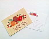 Rustic Floral Thank You Postcard Set