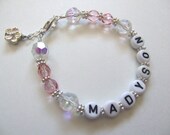 Bubbles Bracelet with Pink and Clear AB Glass Beads B191