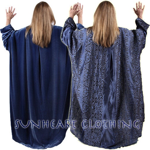 SunHeart pleated ReVersible VELVET OPERA COAT Baroque Victorian Goth Mod