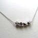 Silver geometric necklace with silver faceted beads, sterling plated, minimalist and modern