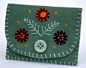Handmade coin purse. Duckegg felt