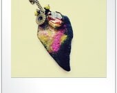 Black Wool Felt Pendant Necklace