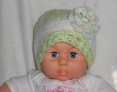 Infant Girls Cloche Flowered Beanie Hat, 15"