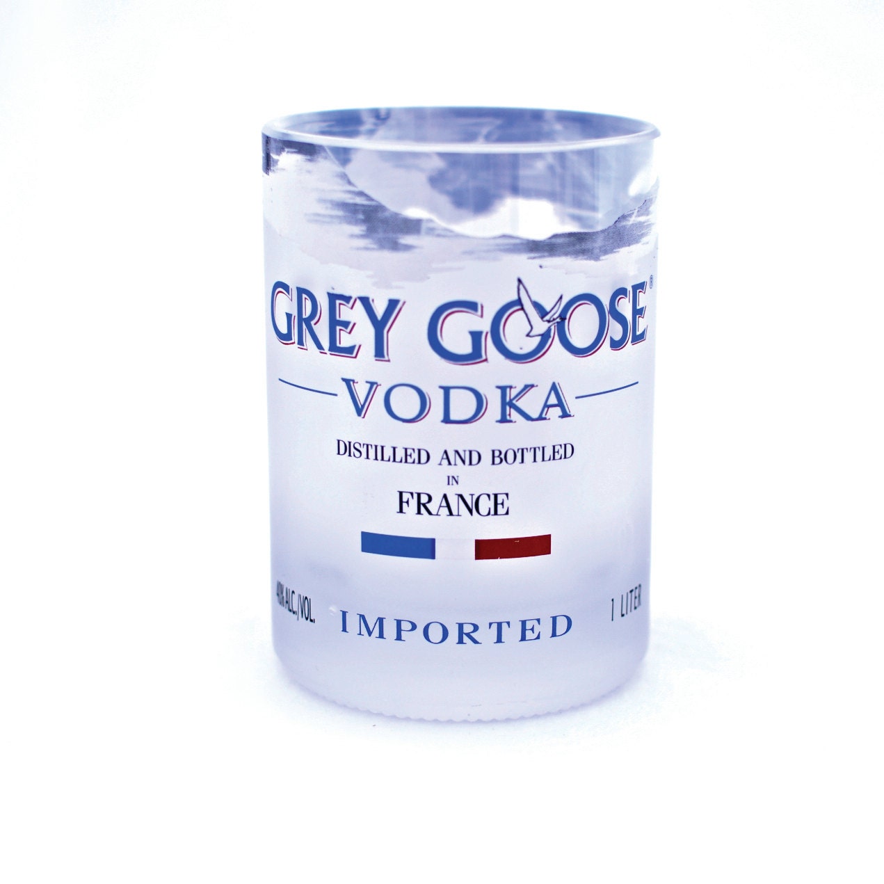 One Grey Goose Vodka Low Ball Tumbler // 1L Glass Bottle