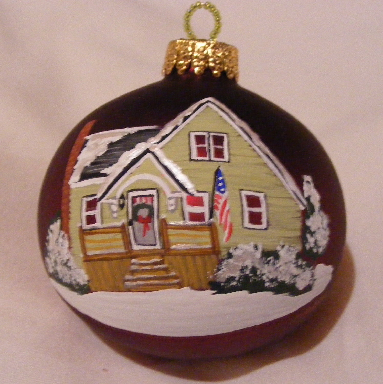 Housewarming or Wedding Order a Custom, Hand Painted, Glass Ornament - MEDIUM 3x3.5 inches