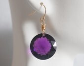 AAA Gem  40ct. Purple Amethyst  Dangle Drop Earrings-  Wedding Jewelry- Bridal Jewelry-February Birthstone Earrings