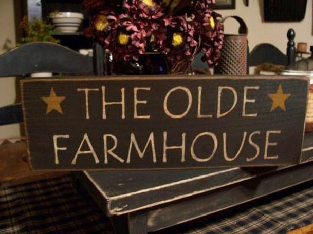 The Olde Farmhouse primitive wood sign