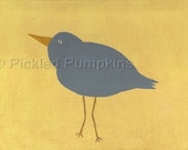 Little Blue Bird - PRINT 5x7 nursery decor - kids - baby - children