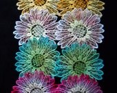 Vintage Daisy Lace Applique Hand Dyed Venise Embellishment Motif