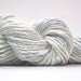 Handspun yarn in hand dyed bamboo silk and sparkly silver angelina, 60 yards - 1.4 ounces/ 41 grams