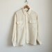 Minimalist Ivory Silk Shirt with Pockets - Button Down Collared Shirt