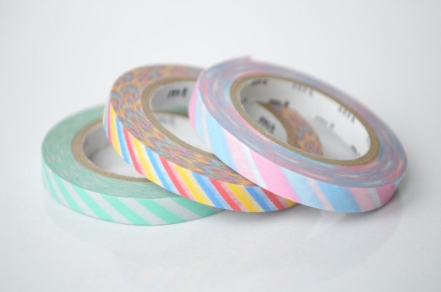 mt 2012 - Japanese Washi Masking Tapes / 6mm Slim Twist Cord A set of 3