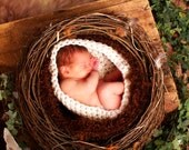Newborn Nest and Bowl Set, Hand Crocheted Baby Photography Props