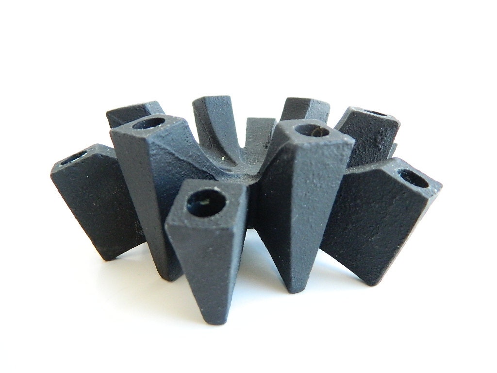 Danish Modern Black Cast Iron Spider Candle Holder Made in japan for Hallmark