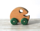 Wooden Pac Man Rolling Toy