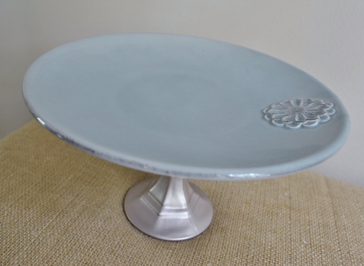 Wedding Gift / Cupcake Stand / Dessert Pedestal-My Favorite Blue-As Featured in BRIDES Magazine