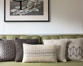Neutral Knitted Pillow / Cushion Cover /// Set of Two