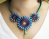 Peacock necklace - 1stanniversary gift - First wedding anniversary gift - Paper jewelry - Peacock Jewelry - Blue, Violet, Green, paper