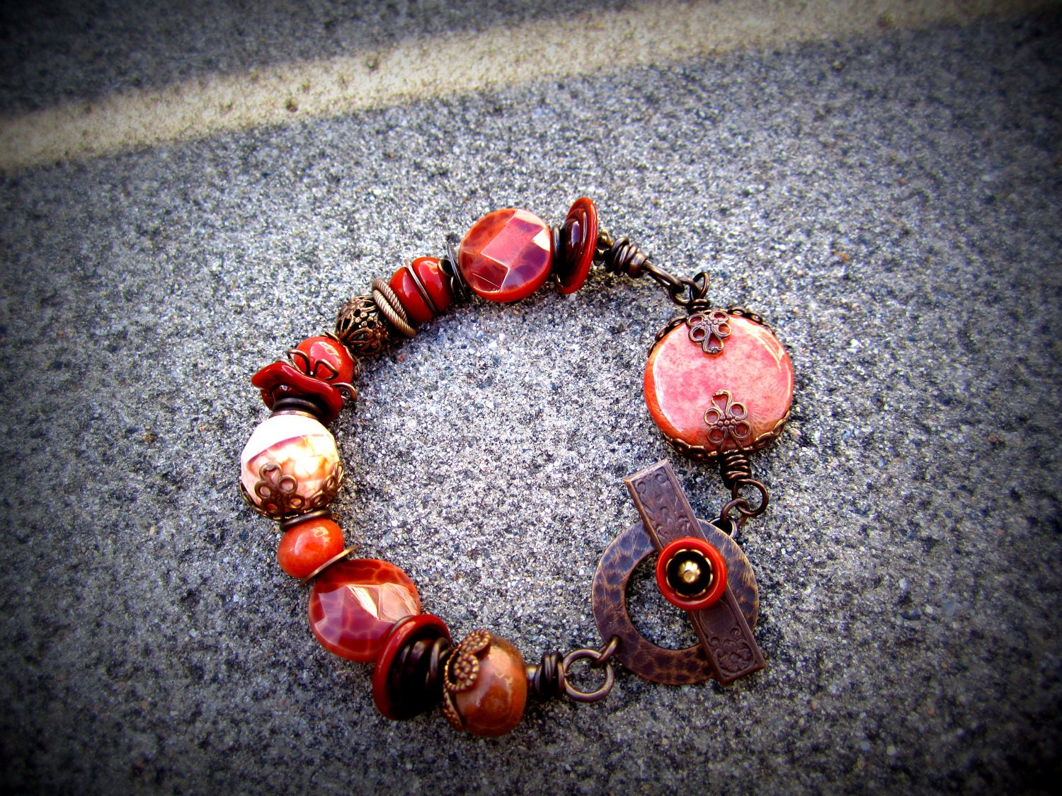 Eden on Fire - Vintaj Natural Brass Artisan Bracelet