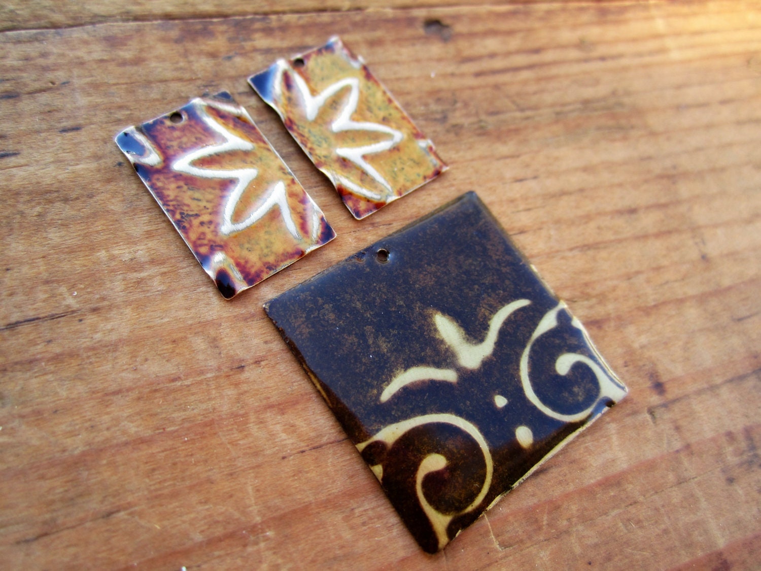 Vintaj Natural Brass altered pendants and charms