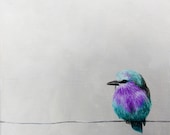 Pretty Birdy on a Wire 8x8 Fine Art Print by Eriksdotter