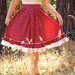 Gunne Sax Style Prairie Skirt... 1970s Calico Skirt... 100% Cotton... RASPBERRY PICKING SKIRT (25 Inch Waist)