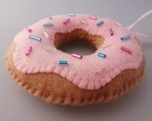 Christmas Donut Ornament - Yummy Strawberry Diet Donut