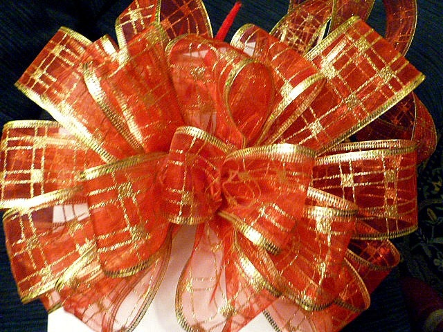 Red Golden Bow Gift Box Christmas Tree Topper Wreath Wall Decor Christmas New Year Mantel Decor Wedding Ready To Ship