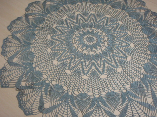 Crochet Doily Mini Tablecloth in Grey