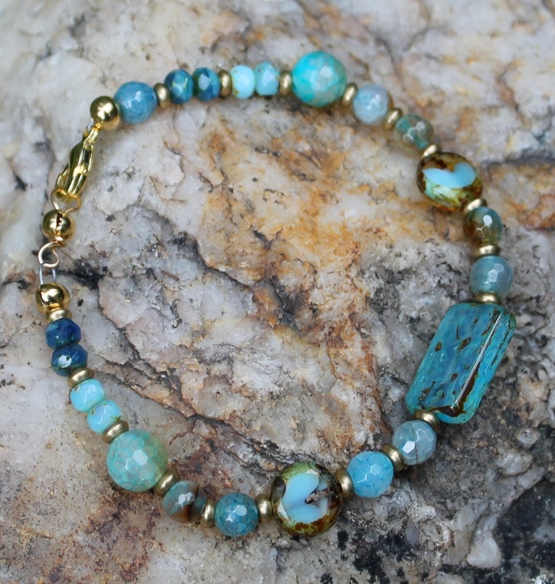 Carribbean Blue Gemstone Bracelet