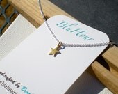 TINY GOLDEN STAR - sterling silver - delicate brass star charm