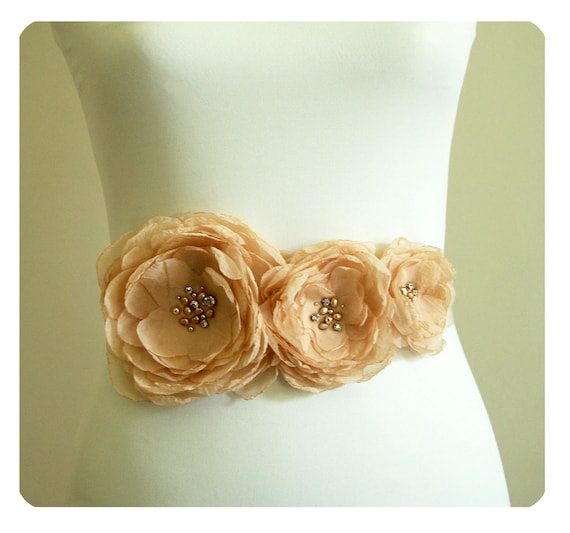 Wedding Belt - Floral Pearl and Rhinestone Bridal Sash, Beaded Wedding Sash, Bridal Belt for Bride and Bridesmaids