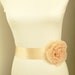 Wedding Sash. Pastel Champagne Beige rose flower sash belt by Nia Person, Champagne Wedding Belt