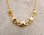 30% OFF COUPON SALE - The Great Pyramids.  Vintage Pyramids and Gold Curb Chain Minimalist Necklace
