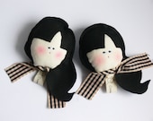1 Cloth Doll BROOCH accessory for big and little girls - cotton and felt girly BROOCH