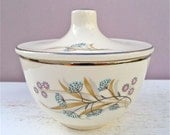 Vintage Sugar Bowl Retro Floral Design Adorable
