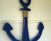19-24" Shabby Chic Anchor nautical decor with rope embellishments