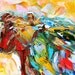 California Bear painting on canvas modern texture impressionism oil palette knife fine art by Karen Tarlton