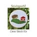 Hedgehog & Toadstool Mushrooms Cross Stitch Kit